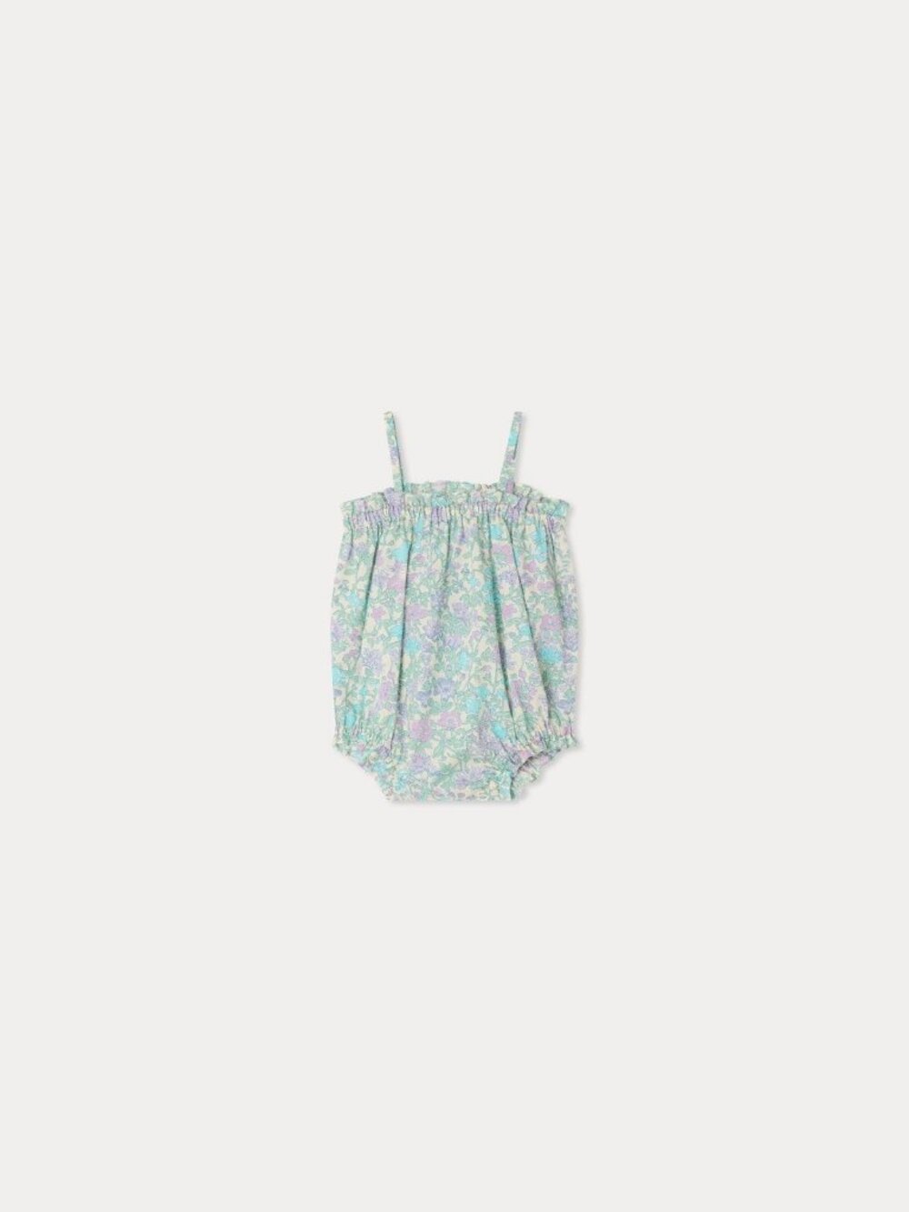 Bonpoint Nefle Romper Liberty Fabric Organic Cotton Light Parma 12M New